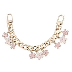 Pink Flower Charm Gold Chain
